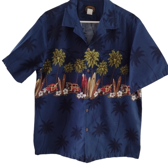 Hawaiian Reserve Cotton collection sz Large LG L button shirt. VTG. Mad… - Picture 8 of 11